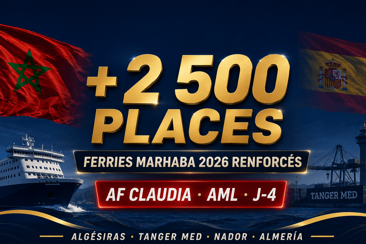 Marhaba 2026: ferry reinforcement AF Claudia and AML Nador-Almería, what MRE need to know