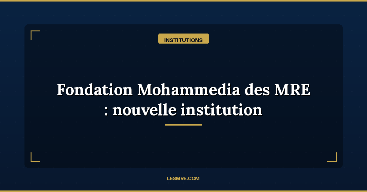 Fondation Mohammedia for MRE: What the New Institution Changes for the Diaspora