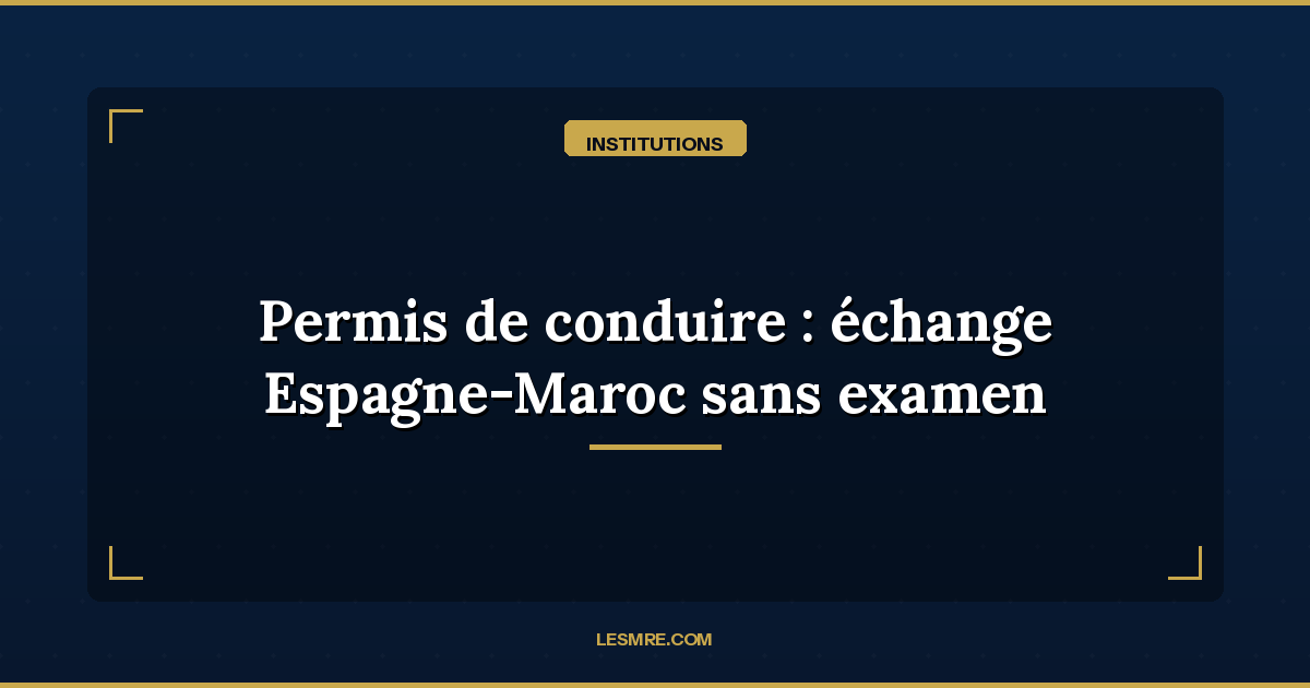 Permis de conduire : les Marocains en Espagne peuvent désormais obtenir le permis espagnol sans examen