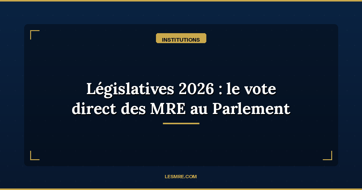 2026 Legislative Elections: Debate on Direct MRE Voting Reignited in the Moroccan Parliament